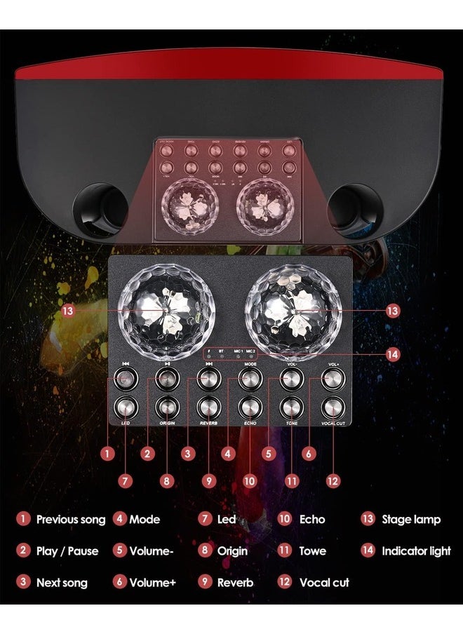 SU.YOSD - New YS-211 Bluetooth Speaker Home Theater Karaoke KTV High Power Subwoofer With Wireless Microphone LED Flash - Image 1