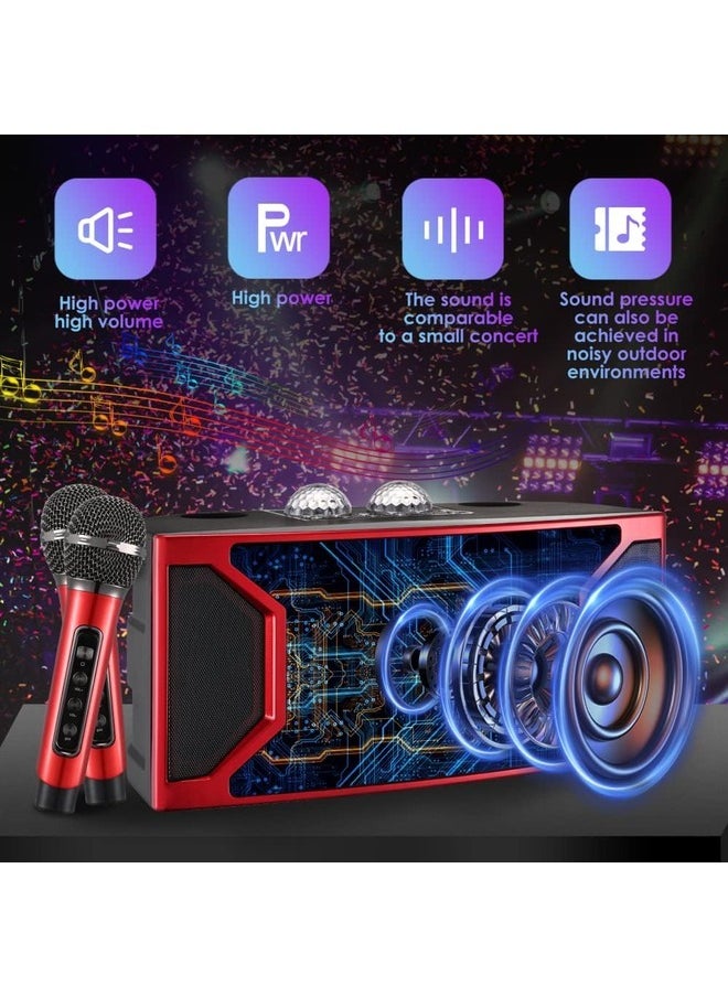 SU.YOSD - New YS-211 Bluetooth Speaker Home Theater Karaoke KTV High Power Subwoofer With Wireless Microphone LED Flash - Image 1