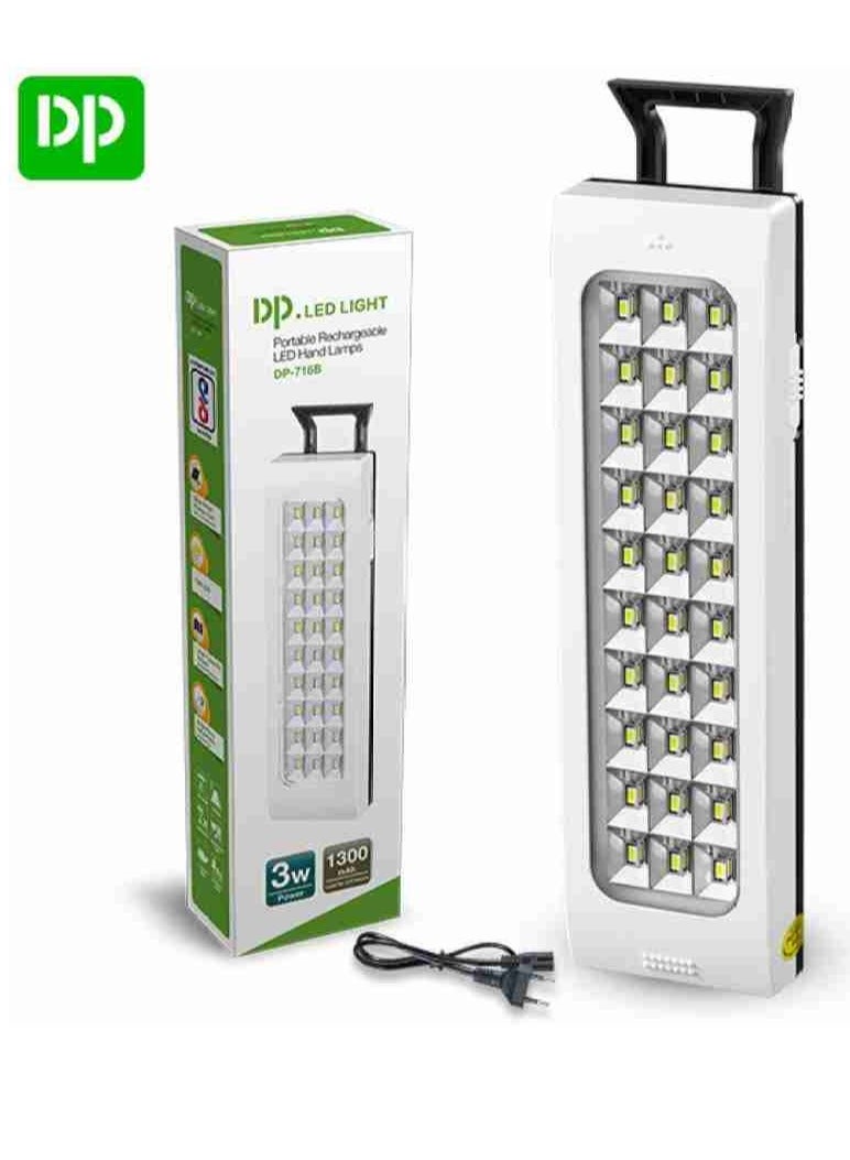 دي بي مصباح يدوي LED قابل للشحن في حالات الطوارئ مع إعادة شحن طاقة التيار المتردد 3 وات  - Image 1