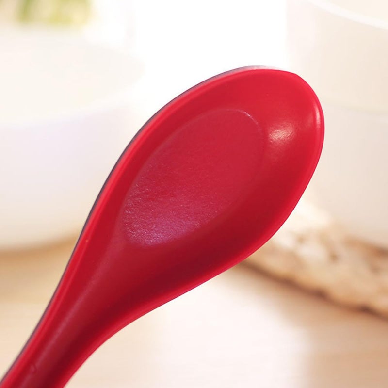 Long Handle Colorful Plastic Soup Spoons 12pcs Japanese Style Kitchen Utensils - Image 5
