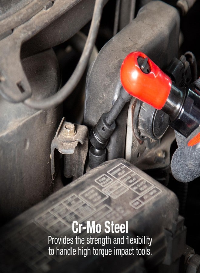 SUNEX TOOLS 1814, 1/4 Inch Drive Universal Impact Socket Set, 12-Piece, Metric, 5mm - 15mm, Cr-Mo Steel, Radius Corner Design, Chamfered Opening, Dual Size Markings, Heavy Duty Storage Case - Image 4