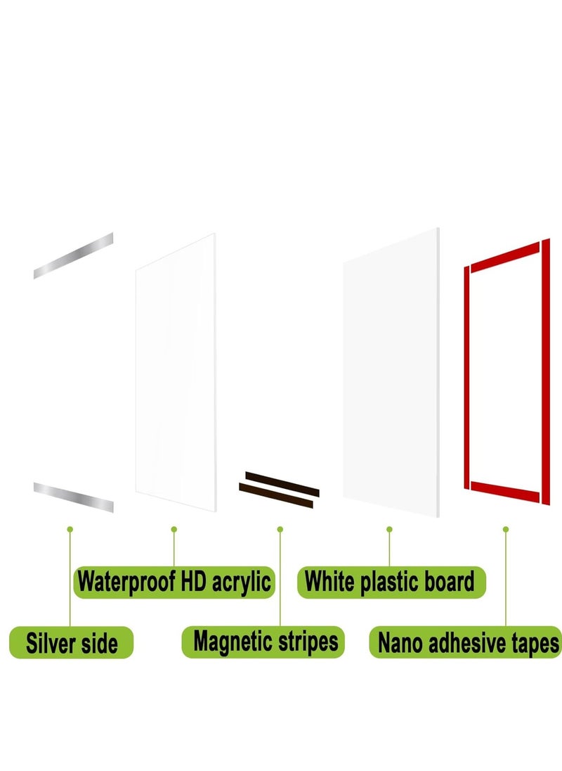 Excefore A4 Acrylic Sign Holder Wall Mount, Plastic Display Frames with Adhesive Tape and Magnetic Strip, Clear for Door/Window/Office/Home- No Drilling 6pack 8.5 x 11  - Image 3