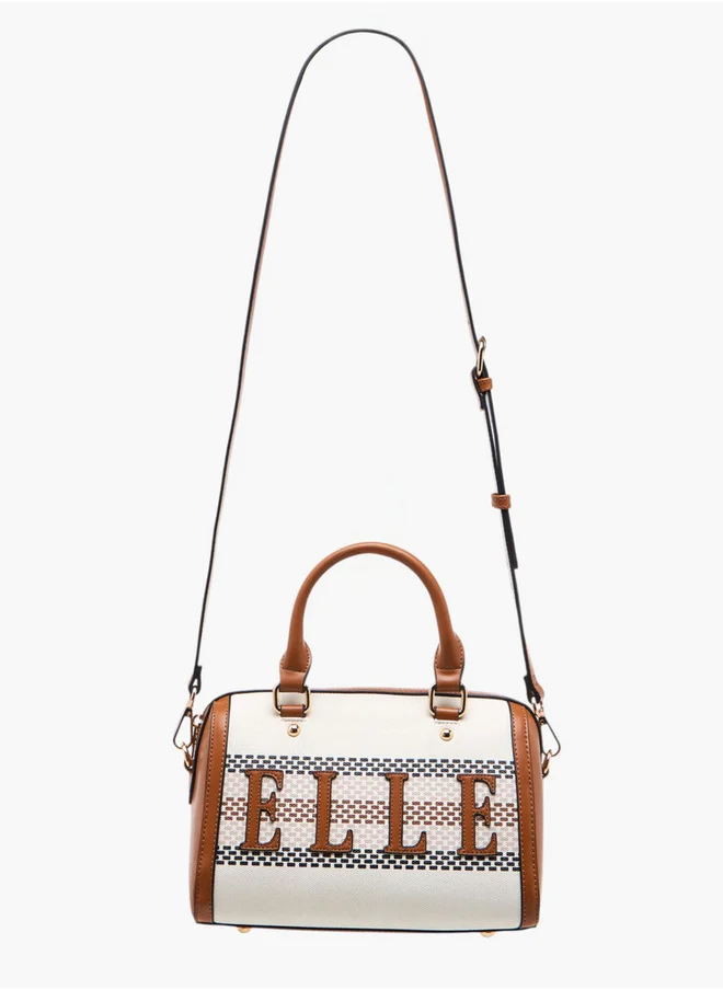 ايل Women's Logo Detail Tote Bag with Double Handles and Zip Closure