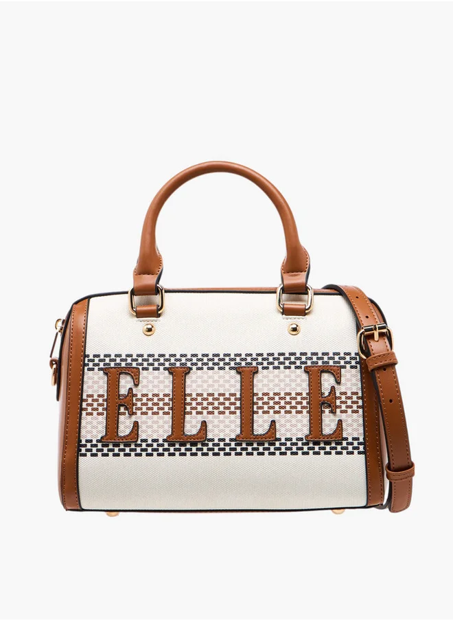 ايل Women's Logo Detail Tote Bag with Double Handles and Zip Closure