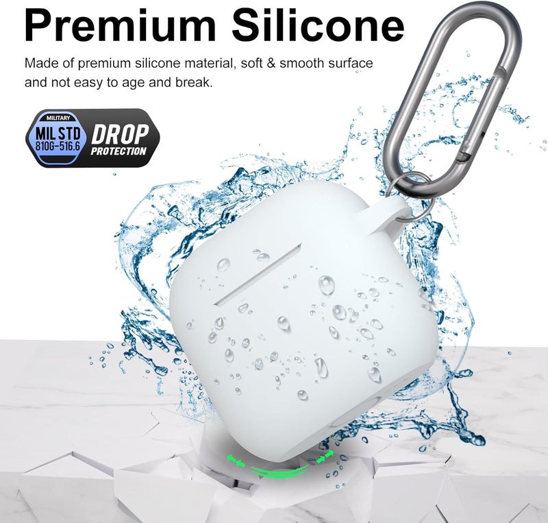 CERLINK AirPods 4 Case Cover Soft Silicone Material 2024, Full Protective Case Cover for Apple Airpods 4 with Anti-Lost Keychain (White with Pen) - Image 5