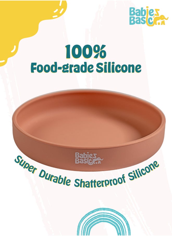 Babies Basic Babies Basic Silicone Feeding Plate with Suction  - Brown  - Image 3
