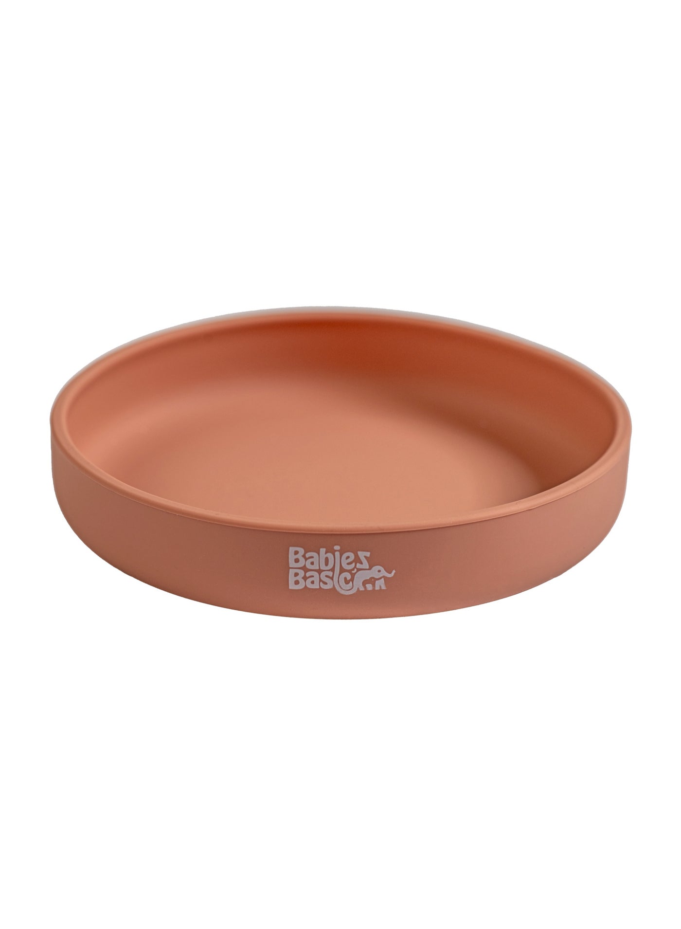 Babies Basic Silicone Feeding Plate with Suction  - Brown
