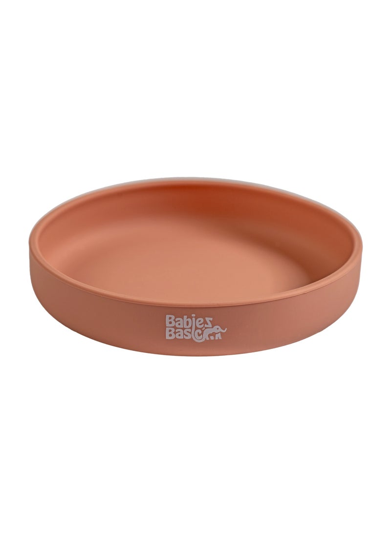 Babies Basic Babies Basic Silicone Feeding Plate with Suction  - Brown  - Image 1
