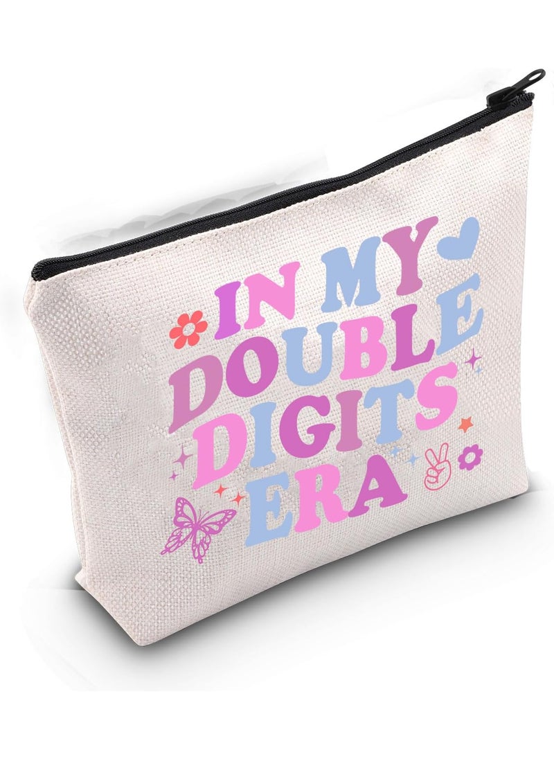 Gzrlyf - In My Double Digits Era Makeup Bag 10th Birthday Gift 10 Years Old Birthday Ten Birthday Gift Cosmetic Bag (IN MY DOUBLE DIGITS) - Image 1