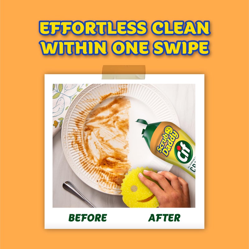 Scrub Daddy Scrub Mommy + Cif Cream All Purpose Cleaner, Original - Cleaning Supplies with Household Cleaning Cream & Non Scratch Sponge - Bathroom & Kitchen Cleaner - Image 5