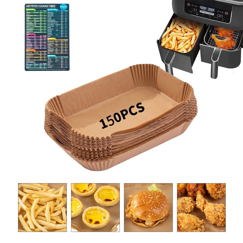 Ninja Air Fryer Liners Disposable Ninja Dual Air Fryer Liners150PCS Rectangle Air Fryer AccessoriesBaking Parchment Paper Liners for Ninja DZ201 401