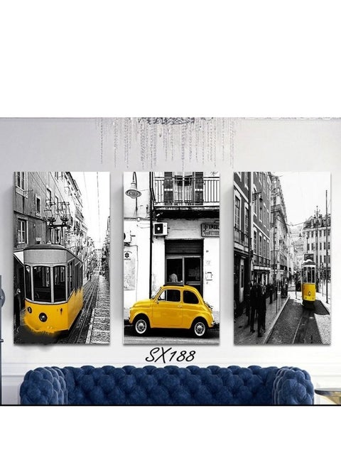 Tableau Wall Hanging High-quality digitally printed wall-mounted poster with a scratch-resistant and color-protective coating - 3pcs Multi color