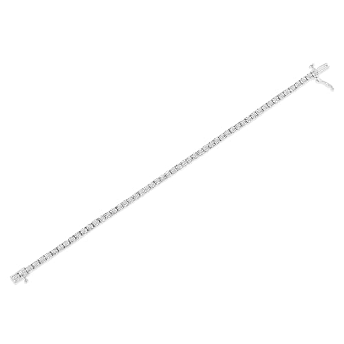 Original Classics .925 Sterling Silver 1.0 Cttw Miracle-Set Diamond Round Faceted Bezel Tennis Bracelet (I-J Color, I3 Clarity) - 7" - Image 4