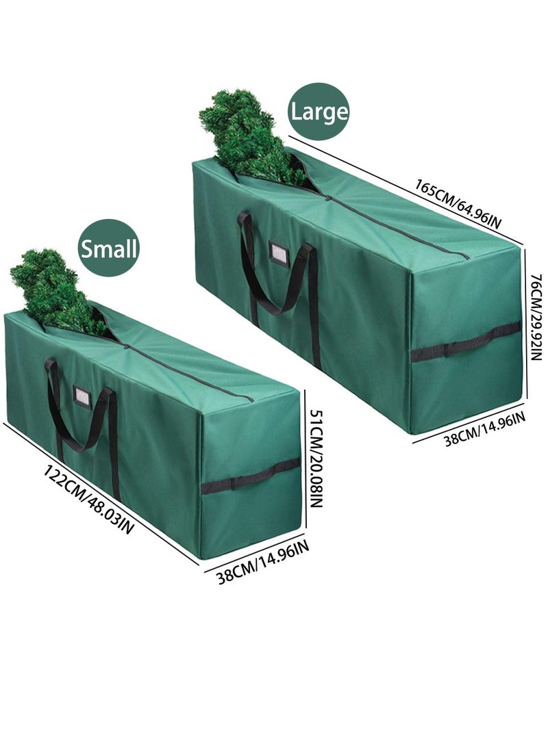 VUCATIN حقيبة تخزين شجرة الكريسماس - حقيبة شجرة الكريسماس مصنوعة من مادة أكسفورد 600D المقاومة للماء والمتينة - مقابض معززة، وسحابات مزدوجة، وعلامات - مقاومة للغبار ومقاومة للماء  (أخضر) - Image 5