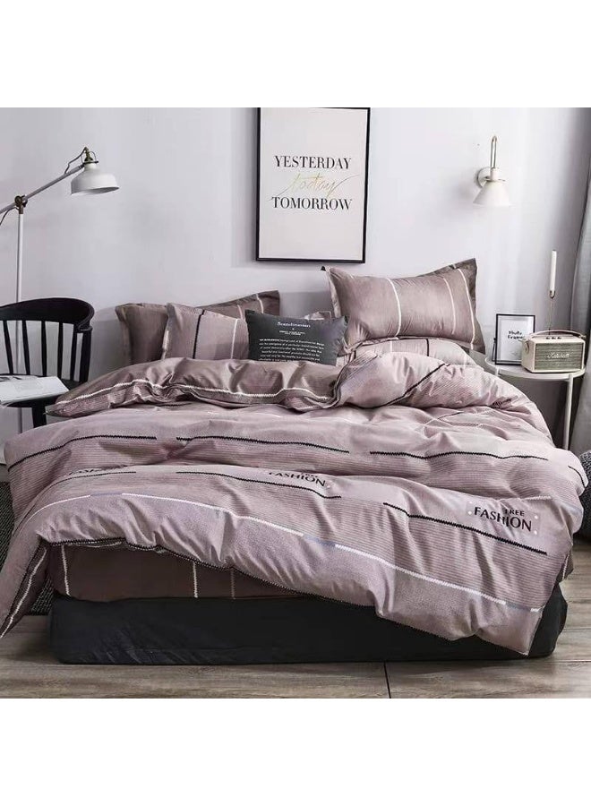 Luxury King 6-Piece Bedding Set –  simple Design, 220x240cm Duvet Cover with Fitted Sheet & 4 Pillowcases