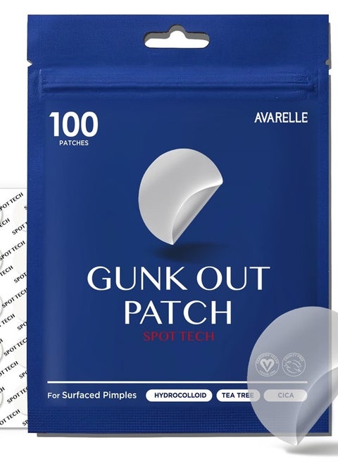Gunk Out Patch from Avarelle | Pimple Extracting Hydrocolloid Pimple Patches for Face Blemishes, Whitehead, & Blackhead with Tea Tree Oil & Calendula Oil | Vegan, Cruelty Free, Carbonfree Certified (1