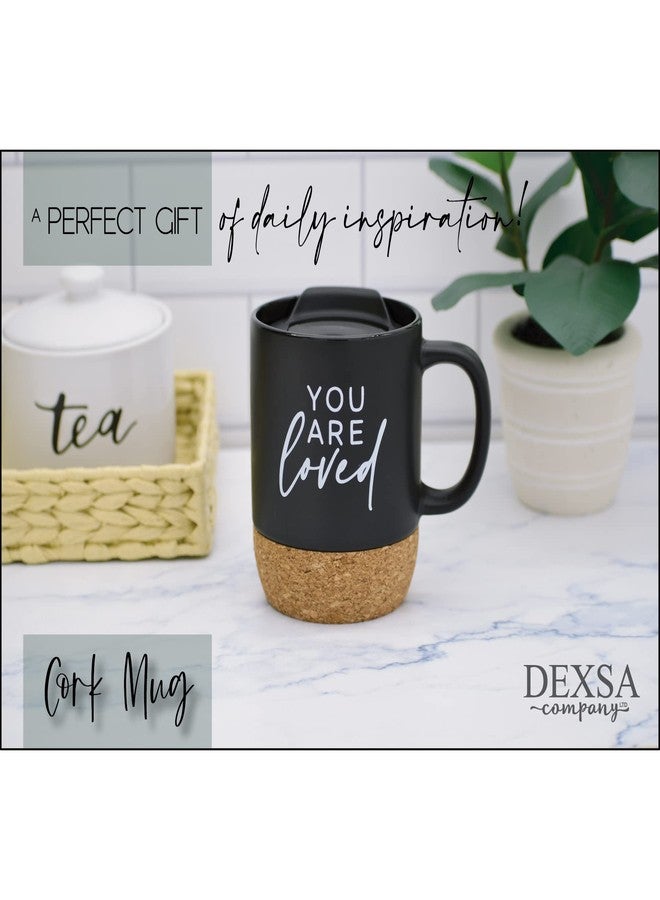 ديكسا كوب قهوة سيراميك بتصميم أنيق من ديكسا | أنتِ محبوبة، هي أثمن من الجواهر (أمثال ٣١: ١٠) | سعة ١٤ أونصة | قاعدة من الفلين مع غطاء | مثالي للقهوة والشاي والشوربات والشوكولاتة الساخنة - Image 4