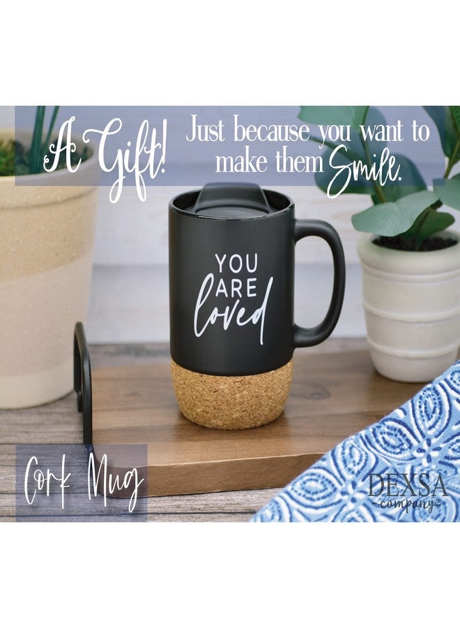 ديكسا كوب قهوة سيراميك بتصميم أنيق من ديكسا | أنتِ محبوبة، هي أثمن من الجواهر (أمثال ٣١: ١٠) | سعة ١٤ أونصة | قاعدة من الفلين مع غطاء | مثالي للقهوة والشاي والشوربات والشوكولاتة الساخنة - Image 3