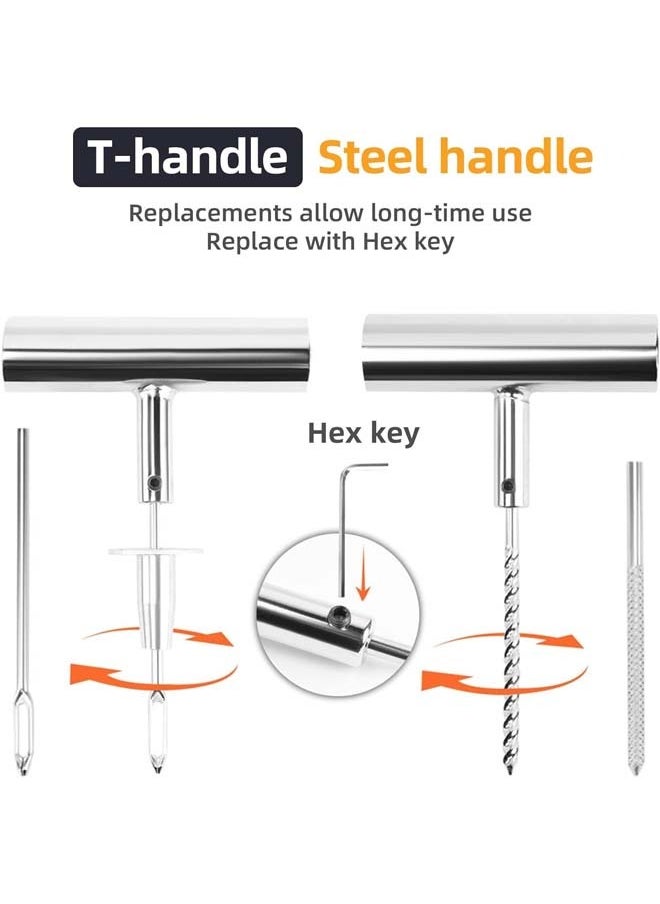 L&E 70PCS Tire Repair Kit,Professional Heavy Duty Tire Plug Kit,Tire Patch Kit for Fix a Flat,Tubeless Tire Puncture Change Tool Kit for Car,Motorcycle,Truck,ATV,RV,SUV  - Image 3