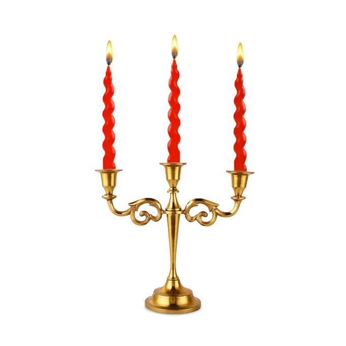 RELY 3 ARM CANDELABRA TAPER CANDLE HOLDERS DECORATIONS INDOOR KITCHEN DCOR TABLE CANDLES CANDLESTICK CANDELABRA CENTERPIECE GOLD