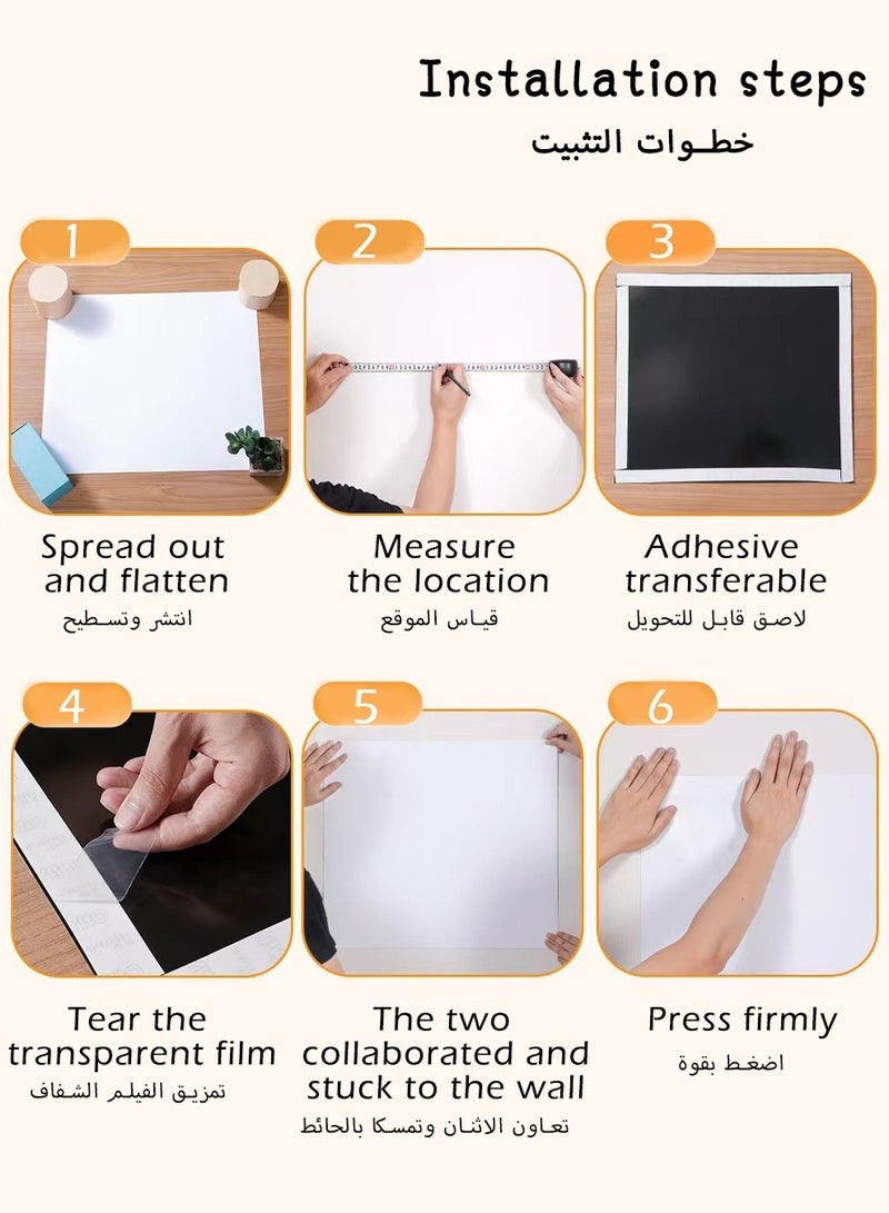 DURKU Children's Magnetic Drawing Board for Wall,Easy Disassembly,No Damage for Wall When Remove It,Be Suitable for A Variety of Walls,Magnetic Kids Blackboard 90*60cm - Image 5