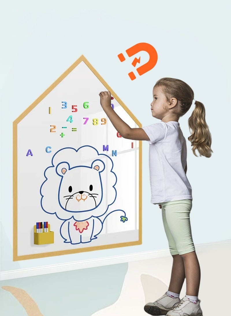 DURKU Children's Magnetic Drawing Board for Wall,Easy Disassembly,No Damage for Wall When Remove It,Be Suitable for A Variety of Walls,Magnetic Kids Blackboard 90*60cm - Image 1