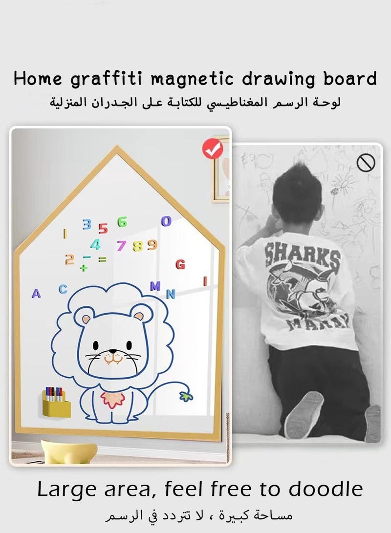 DURKU Children's Magnetic Drawing Board for Wall,Easy Disassembly,No Damage for Wall When Remove It,Be Suitable for A Variety of Walls,Magnetic Kids Blackboard 90*60cm - Image 2