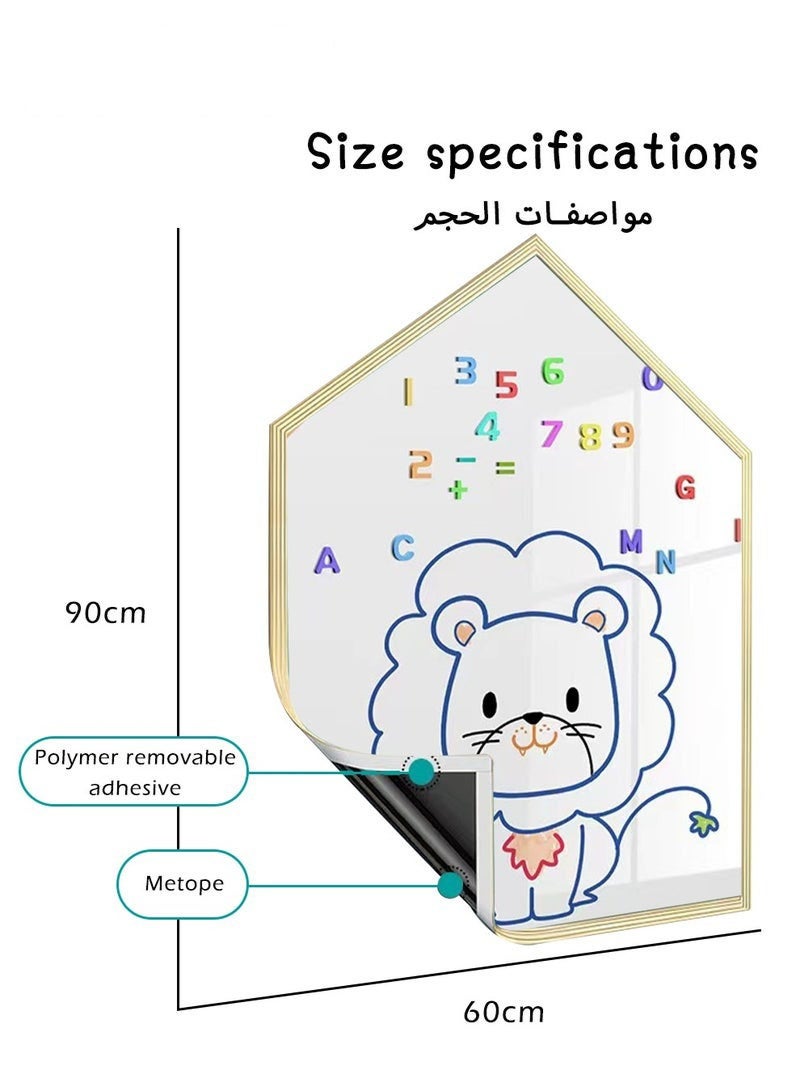 DURKU Children's Magnetic Drawing Board for Wall,Easy Disassembly,No Damage for Wall When Remove It,Be Suitable for A Variety of Walls,Magnetic Kids Blackboard 90*60cm - Image 3