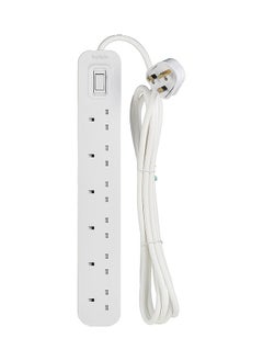 belkin Belkin 6 Way/6 Plug 3m Power Extension Strip with On/Off Switch for Televisions, Gaming Consoles, Home, Office and More - White  - Image 1