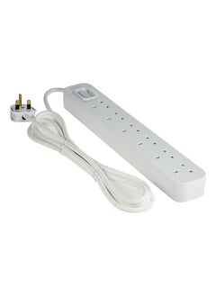 belkin Belkin 6 Way/6 Plug 3m Power Extension Strip with On/Off Switch for Televisions, Gaming Consoles, Home, Office and More - White  - Image 2