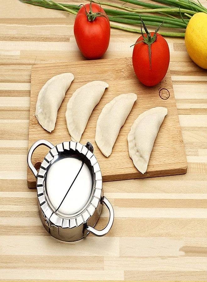CALIST Momos Maker/Kitchen Dumplings Maker/Stainless Steel Ghughra Mould,Gujiya Maker,Dough Press,Cooking Tool, Pack of - 1 - Image 1