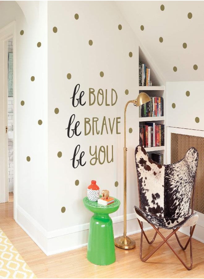 Paper Riot Co. Wall Decor - Inspirational Quote. Peel and Stick Wall Decals - Easy to Remove Black and Gold Vinyl Quote - Be Bold, Be Brave, Be Youtiful. DIY Decoration. By Paper Riot Co.  - Image 2