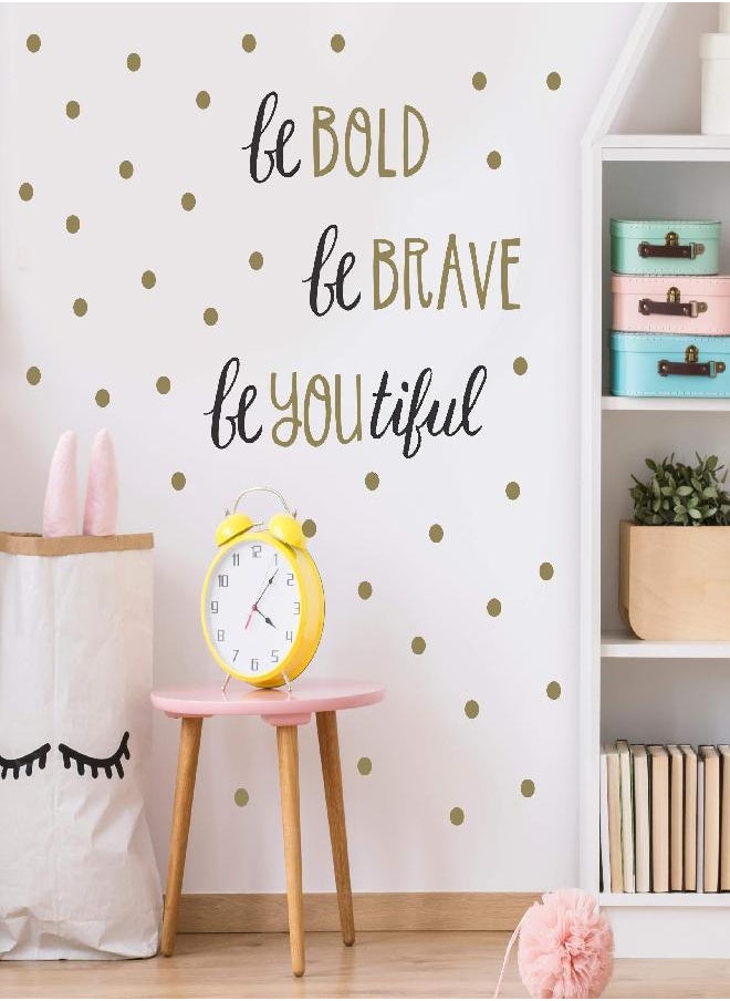 Paper Riot Co. Wall Decor - Inspirational Quote. Peel and Stick Wall Decals - Easy to Remove Black and Gold Vinyl Quote - Be Bold, Be Brave, Be Youtiful. DIY Decoration. By Paper Riot Co.  - Image 3
