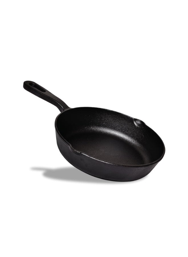 EMBASSY Pre-Seasoned Cast Iron Frypan/Frying Pan | Cast Iron Skillet | Diameter - 8 Inches | Induction Friendly | Durable - Image 1