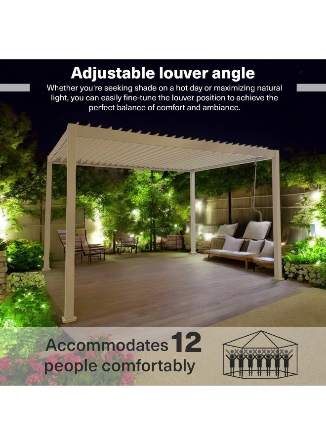 Pan Home Nikolia Pergola 400X300X250 Cm - Off White - Image 1