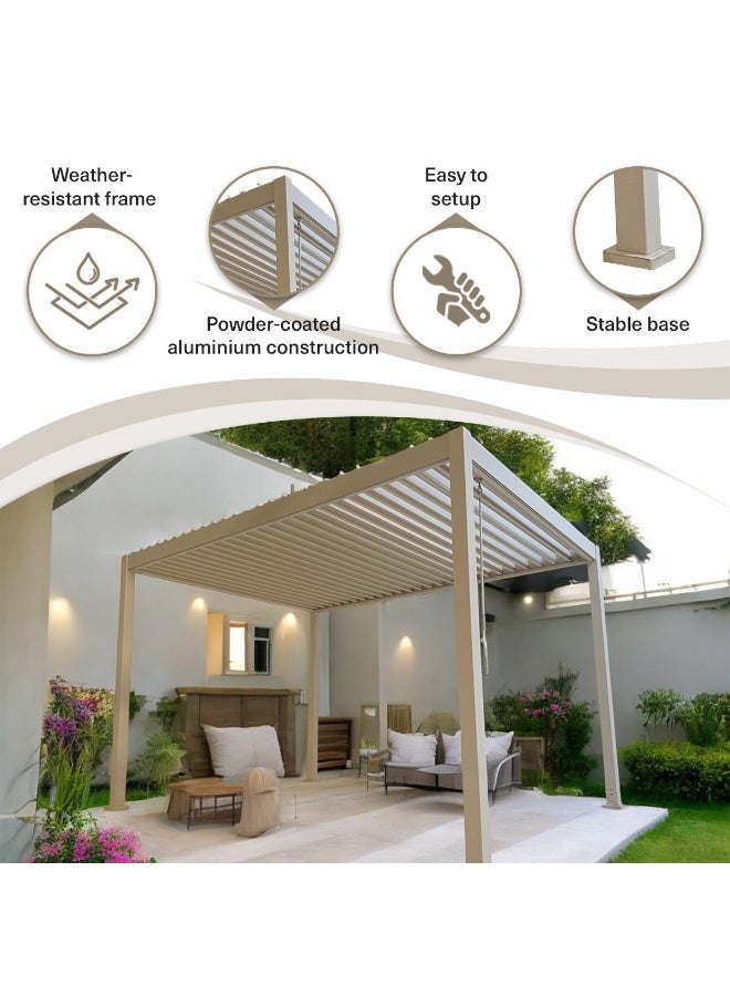 Pan Home Nikolia Pergola 400X300X250 Cm - Off White - Image 3