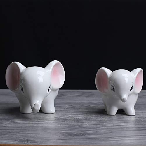 Ogrmar 2PCS Elephant Plant Window Boxes Cute Elephant Flower Pot/Modern White Ceramic Succulent Planter Pots/Tiny Flower Plant Containers Animal Decor - Image 5