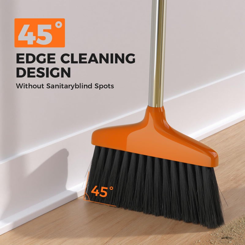 Nodirz Handy Broom, Indoor/Outdoor Brooms, Duty Kitchen Broom, for Home Garage Kitchen Office Courtyard Lobby Patio Lawn Concrete (2, Orange) - Image 4