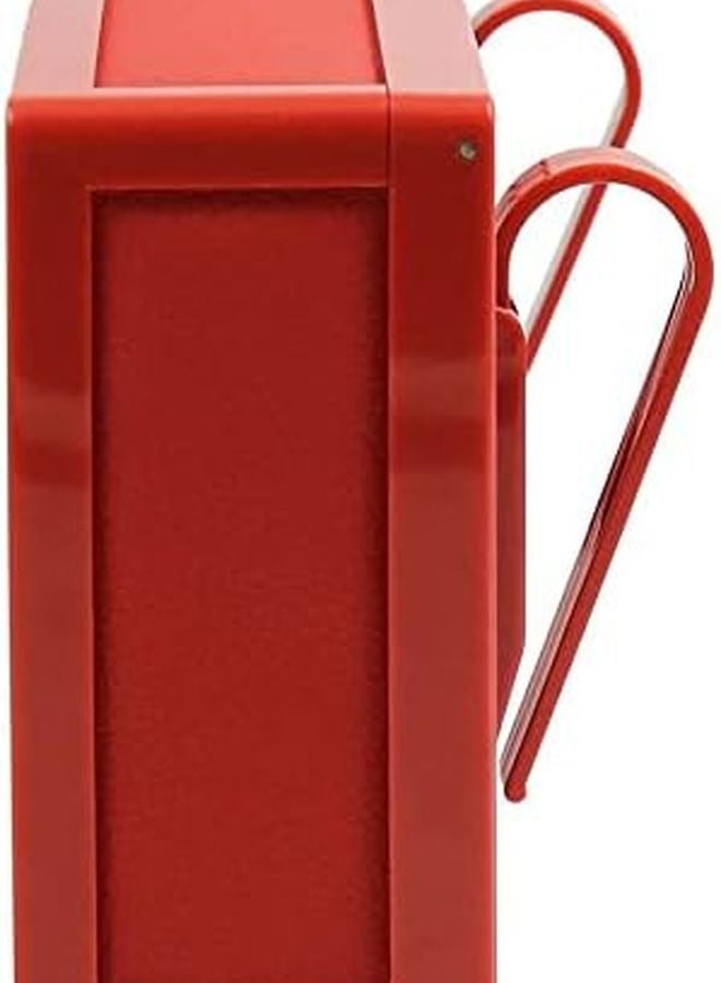 غطاء صندوق مناديل السيارة من الجلد الصناعي الأحمر مقاس 20×11.6×5.5 سم - Image 4