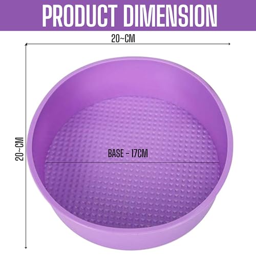CURATED CART 8 inch Silicone Round Cake Pan, BPA-Free, Non-Stick, Microwave Safe, European-Grade Bakeware, 2.16 inches Deep, Easy Release -1 PCS Random Color - Image 4