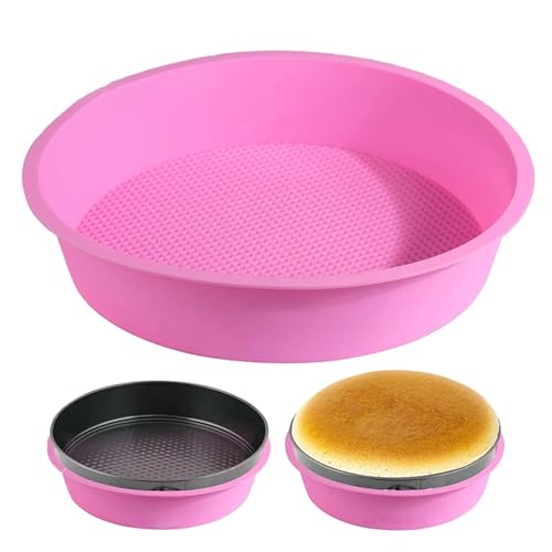 CURATED CART 8 inch Silicone Round Cake Pan, BPA-Free, Non-Stick, Microwave Safe, European-Grade Bakeware, 2.16 inches Deep, Easy Release -1 PCS Random Color - Image 3