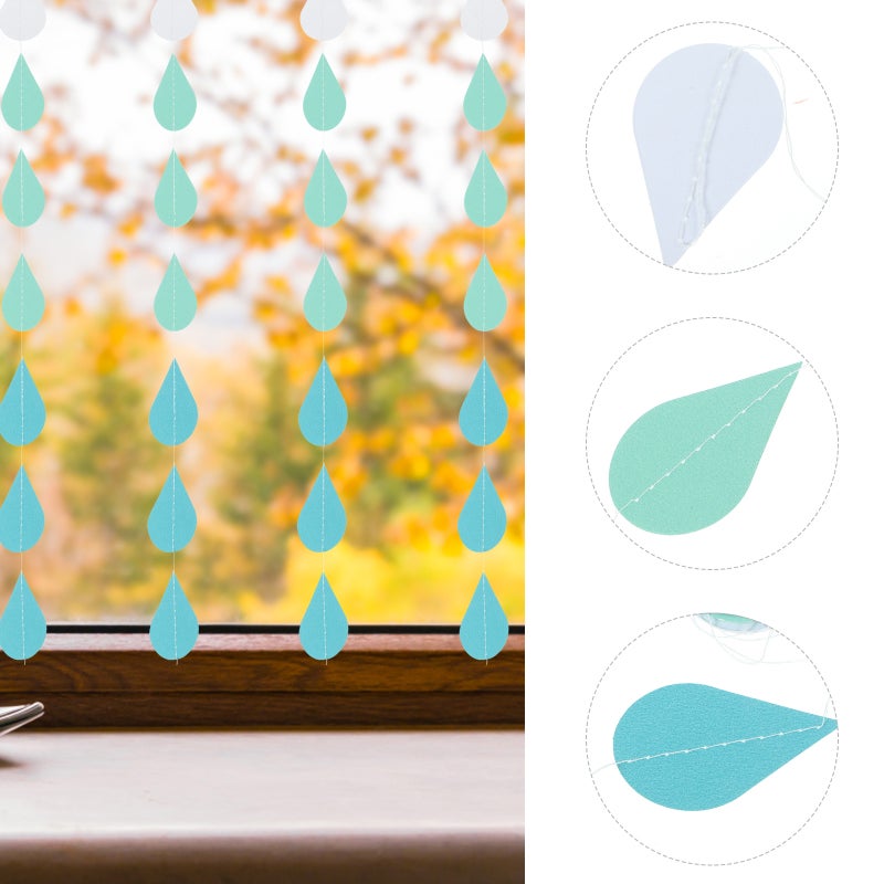 4 Strings of Wedding Party Baby Shower Decorative Raindrops Banner Party Layout Banner Decor - Image 5