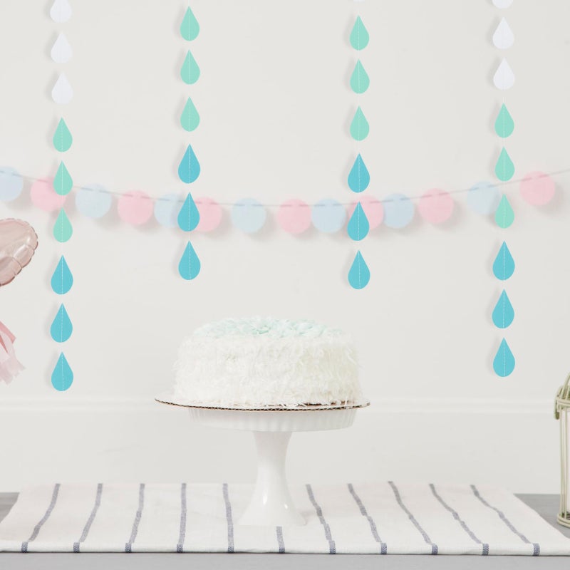 4 Strings of Wedding Party Baby Shower Decorative Raindrops Banner Party Layout Banner Decor - Image 3