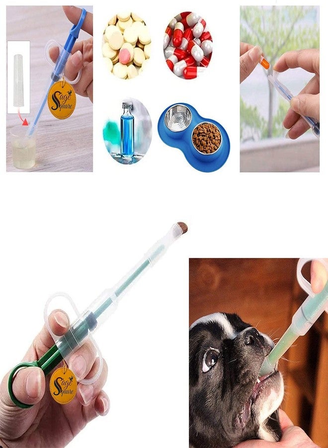 Sage Square Nursing Milk Feeding Tablet Pill Feeding Kit Syringe for Food, Water, Medicine Cats & Dogs, Puppy & Kitten Small Pets (Green) - Image 2