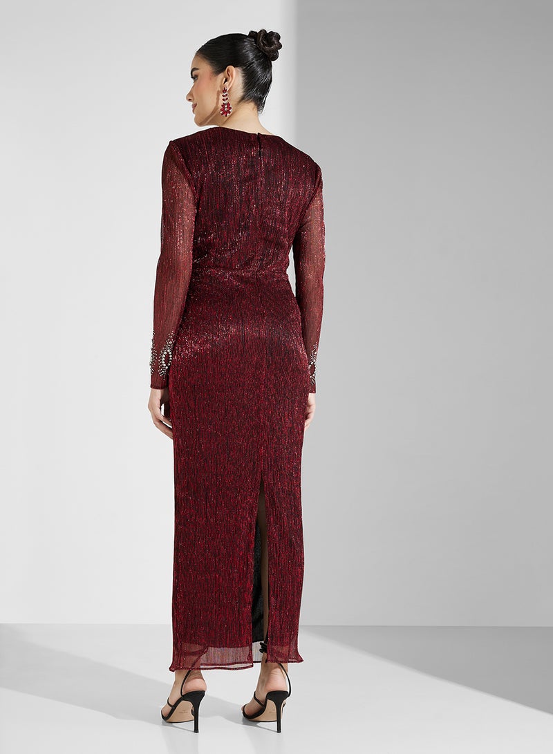 Namshi x Glittering Evening Gown Dress - Image 2