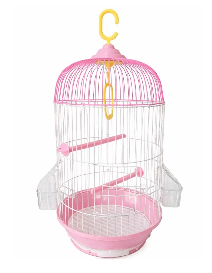 Petto Metal Round Hanging Bird Cage with Perch & Feeders – 23 × 50 cm - Image 3