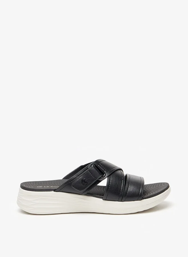 Le Confort Women's Logo Detail Slip-On Cross Strap Sandals
