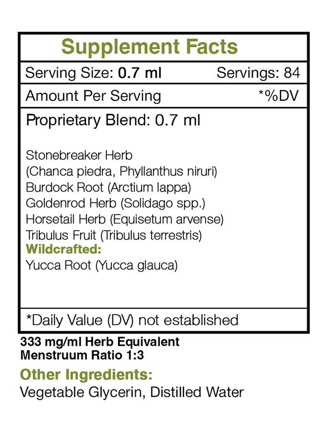 Secrets of the Tribe Stone Breaker Blend Alcohol-Free Extract, Stonebreaker, Burdock, Yucca, Goldenrod, Horsetail,Tribulus. Glycerite Tincture, Kidney Function Support (2 fl oz) - Image 1