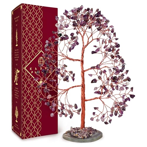 KARMAPLEDGE Crystal Tree of Life Birthday Gifts for Women Men Frineds Handmade Amethyst Chakra Tree for Home Room Office Decor Bring Money Positivity Reiki Healing Good Luck Gifts for Mom Dad - Image 1