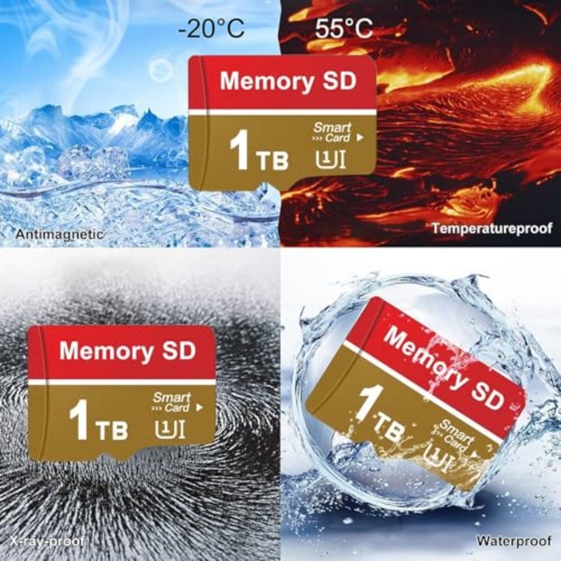 بطاقة ذاكرة MicroXC سعة 1024 جيجابايت A2، UHS-I U3، V30، 4K، بطاقة مايكرو، دقة عالية كاملة لكاميرات أجهزة القياس والكاميرات والمراقبة - Image 3